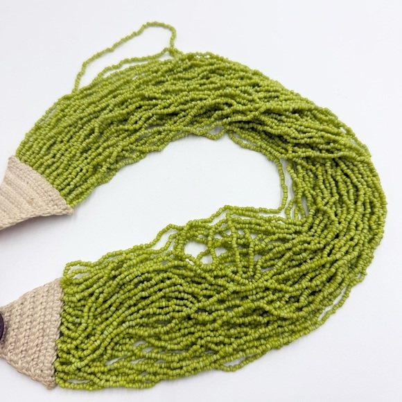 Vintage Glass Beaded 1927 Coin Multi-Layered Statement Necklace - Picture 4 of 8